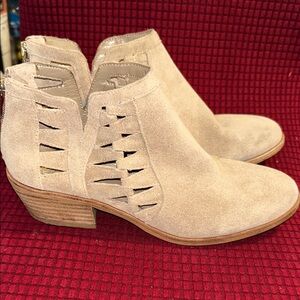 Vince Camuto Beige Suede Ankle Booties